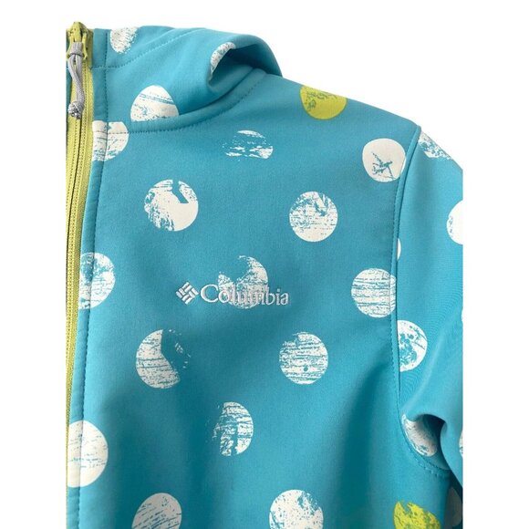 Columbia Youth Girls Polka Dot Full Zip Fleece Lined Blue Jacket Size 18 / 20 - Picture 3 of 10